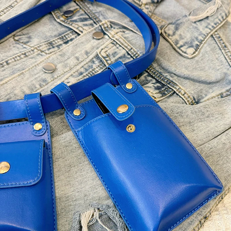 Designer Women Waist Bag 2024 summer Belt bag Phone Pack Trend Candy color Leather Shoulder Crossbody Chest Bags Lady Fanny Pack