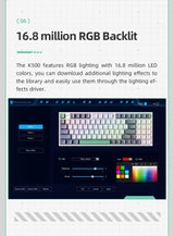 MACHENIKE K500 Mechanical Keyboard Wired Gaming Keyboard K500-B94 Hot Swappable 94 Keys 90% Layout RGB BackLight for PC Laptop
