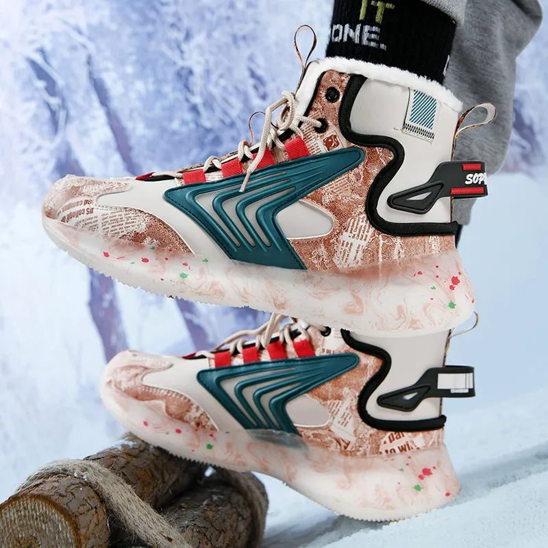 Men’s Winter High-Top Plush Sneakers