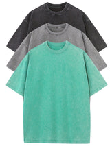 3pcs Men's 100% Cotton Loose-Fit T-Shirts in Solid Colors Casual Short Sleeve Crew Neck Ideal for Summer Outdoor