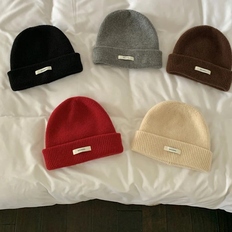 WinvyNee 100% Wool Knitted Beanie Hat – Women & Men