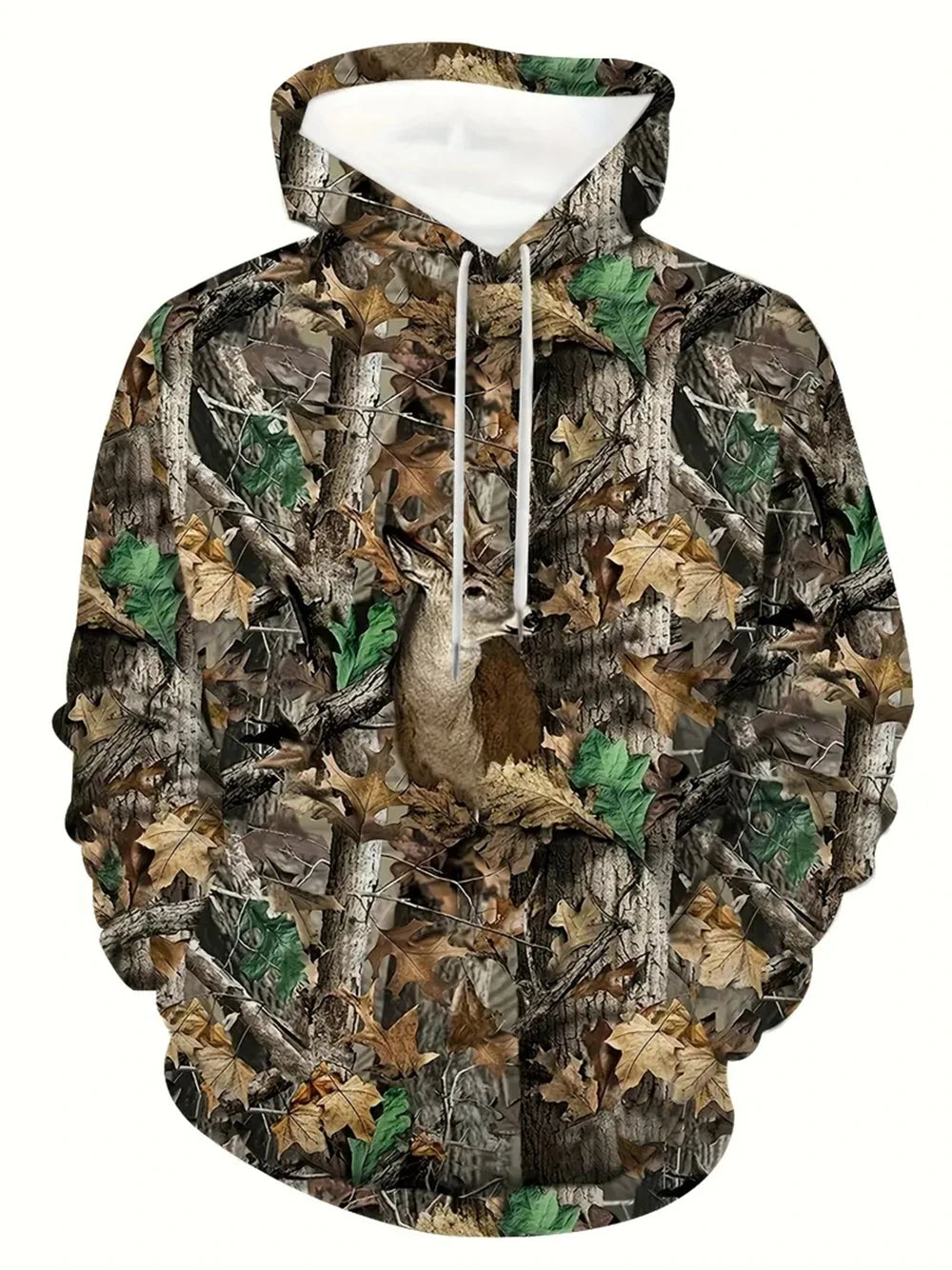 3D Leaf Camo Oversized Pullover Hoodie