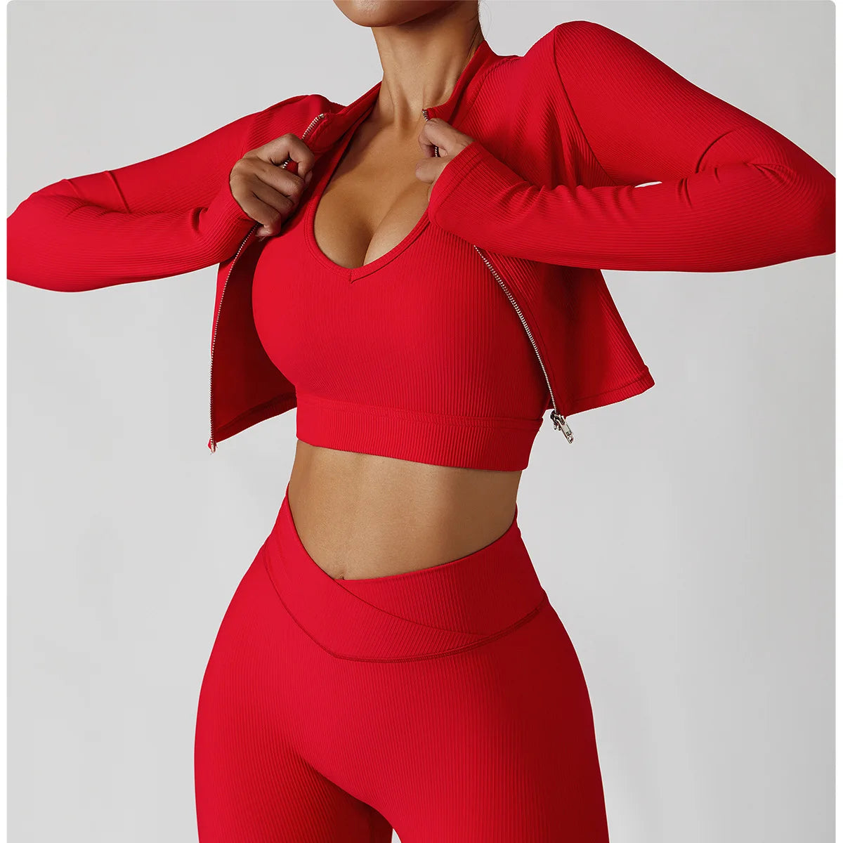 Premium 3-Piece Seamless Fitness Ensemble