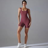 New V Back Scrunch Sports Jumpsuit Women Gym Rompers Sleeveless Sportswear Bodysuits Women Casual One-Piece Suit Yoga Clothing