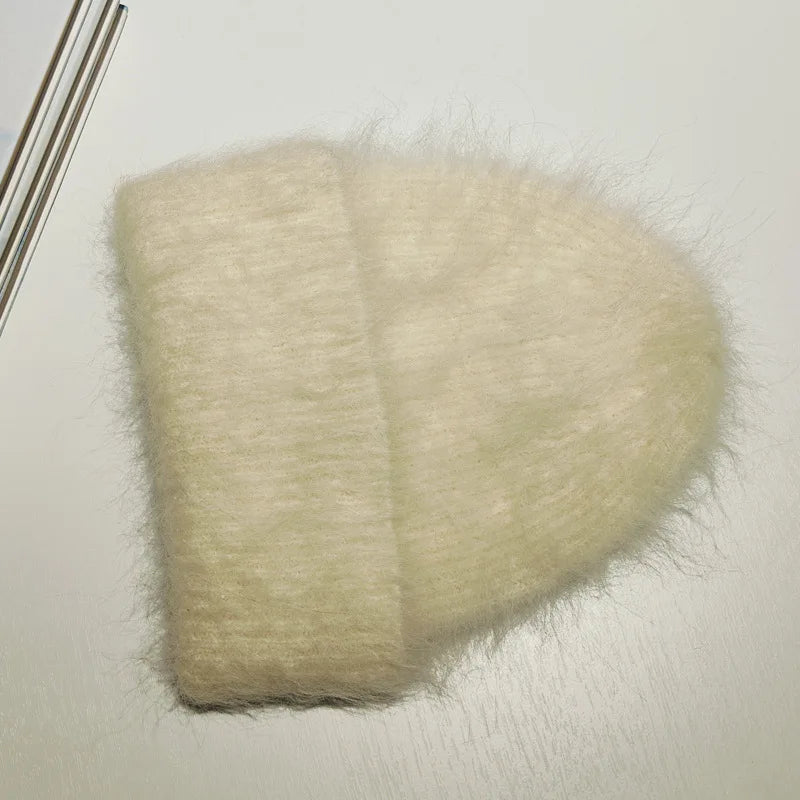 Fluffy Alpaca Wool Beanie | Women's Cozy Knit Winter Hat