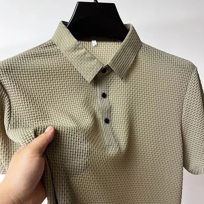 Men's Solid Color Polo Shirt | Breathable Summer Business Casual