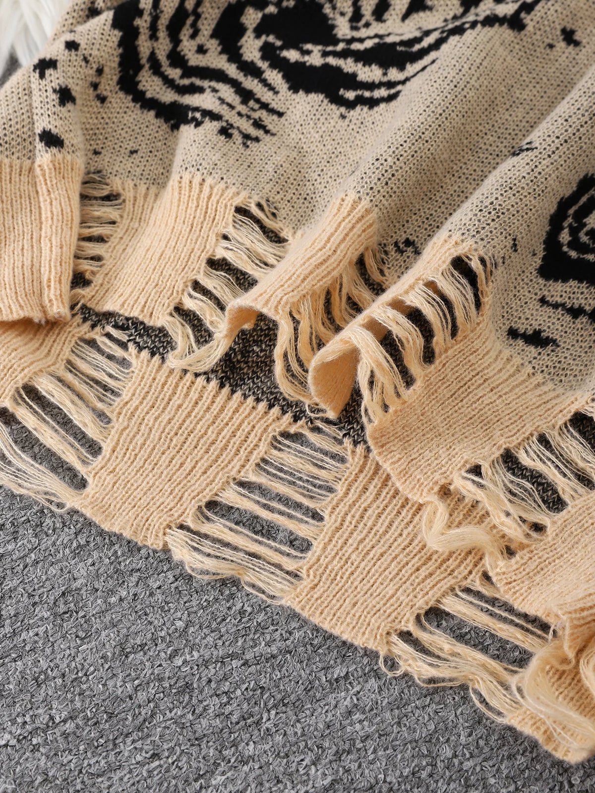 Men's Abstract Star Knit Crew Neck Sweater