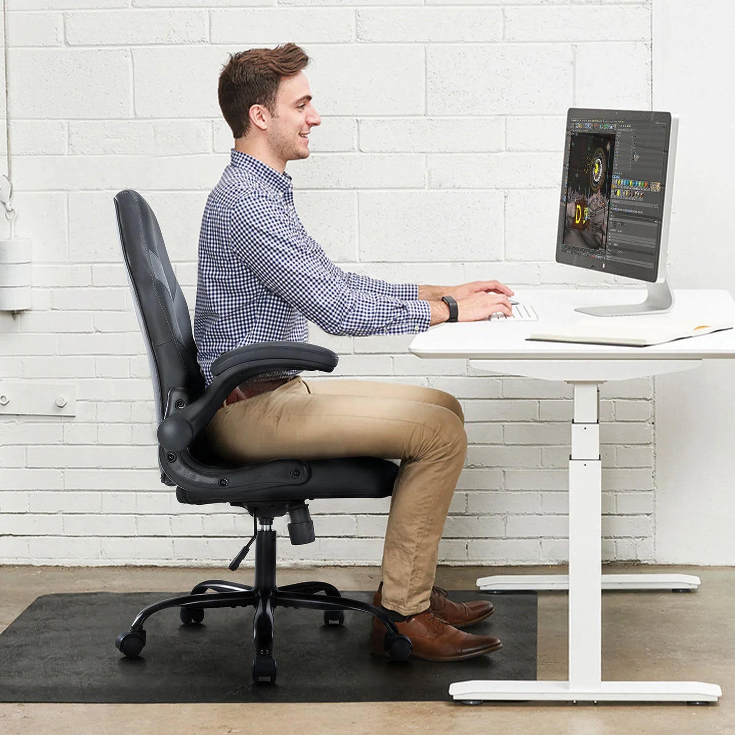 JHK Ergonomic Gaming & Office Chair with Flip Armrests