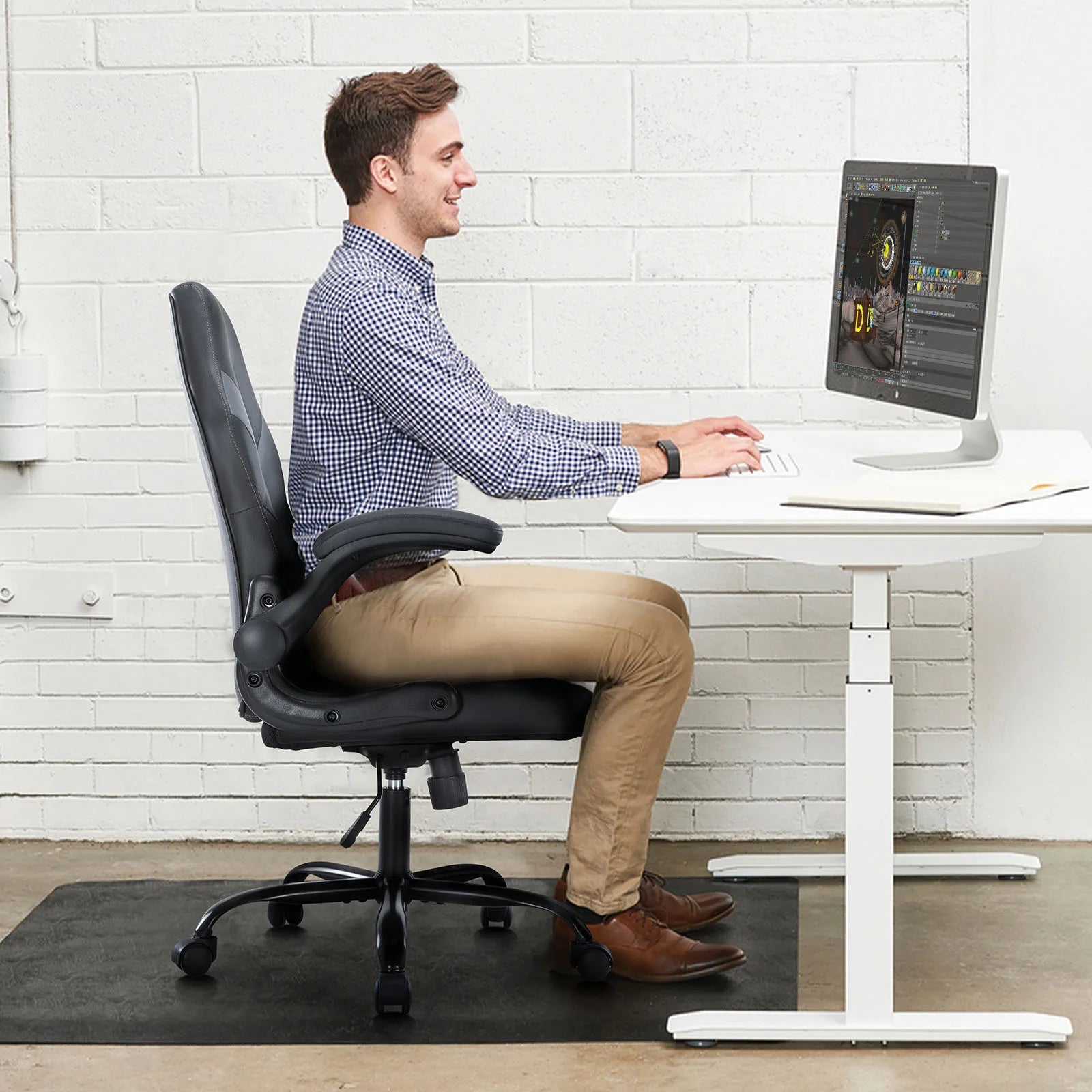 JHK Ergonomic Gaming & Office Chair with Flip Armrests