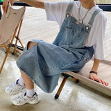 Women's Denim Spaghetti Strap Overall Dress