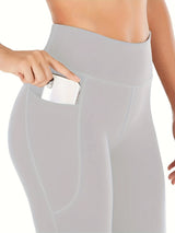 High-Waisted Flare Yoga Pants with Pockets