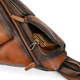 Single Shoulder Bagpack Genuine Leather Chest Bag Outdoor Riding Bag Chest Packs For Biker Men Male Sling Bags Cow Leather