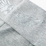 Casual Sequin Wings Hooded Sweatshirt Pant Set Women Solid Loose Full Sleeve Pullover Suit 2026 Spring Autumn Lady Daily Outfit