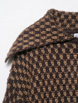 Autumn Brown Knit Cardigan - Elegant USA-Made Loose Sweater Coat