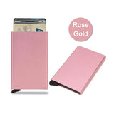 Rfid Smart Wallet Card Holder Metal Thin Slim Men Women Wallets Pop Up Minimalist Wallet Small Black Purse Vallet Walets for Men