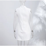 Women Elegant Maxi Dress Keyhole Neckline Braided Trim Sleeveless Backless High Slit Hem Solid Dresses 2026 Summer Fashion Gown