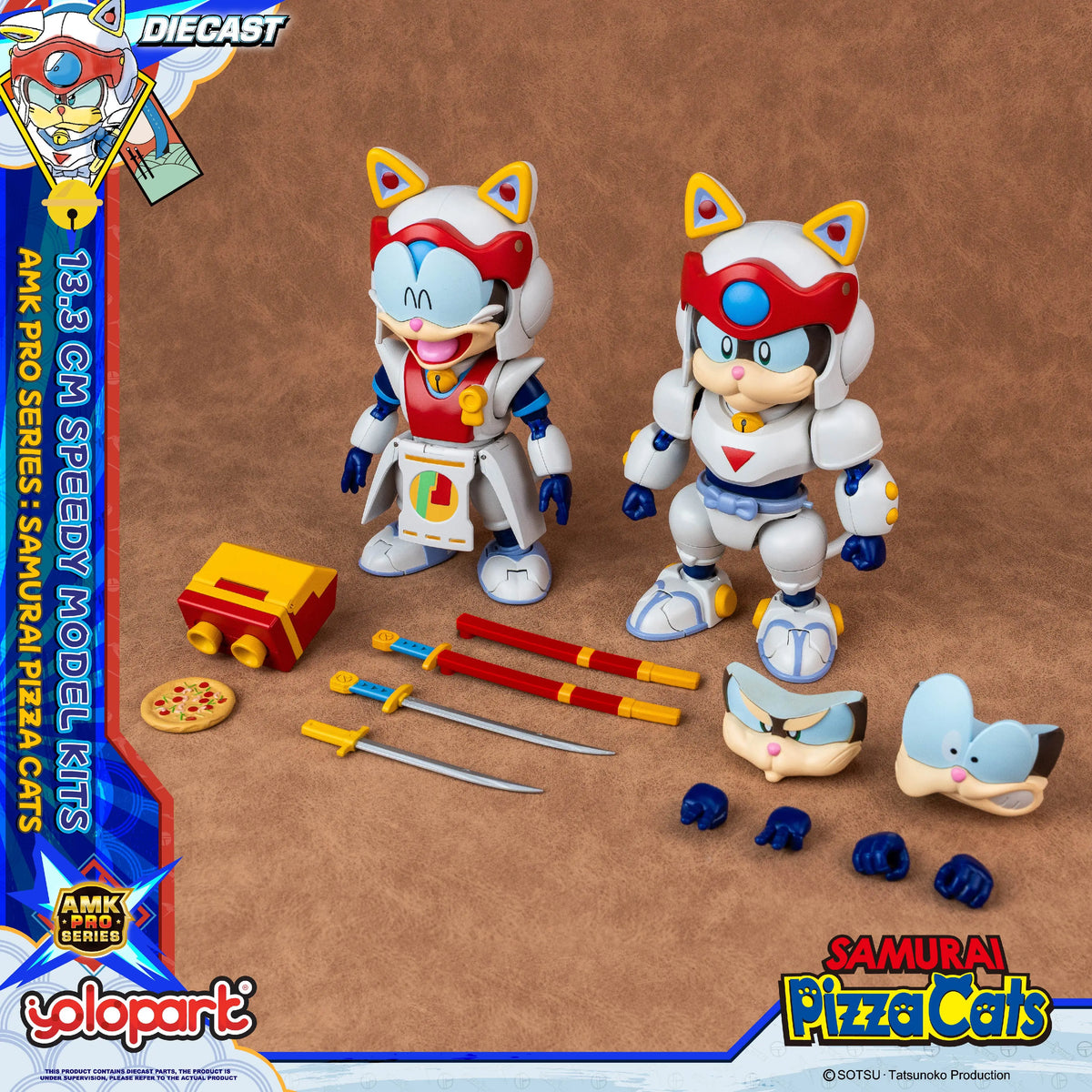 YOLOPARK 13.3cm Samurai Pizza Cats AMK PRO Series Speedy Model Kit TOY Gift For girl boy