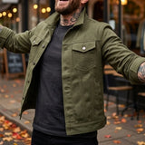 Men's New Denim Jacket Workwear Street Comfortable Denim Jacket Multi-pocket Design Denim Menswear Top Coat