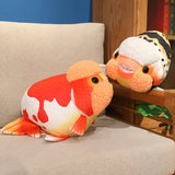 50cm Lifelike Fish Plush Stuffed Toy Goldfish Big Head Soft Pillow for Zoo Park Souvenir Lovely Lan Shou Animal Plushie