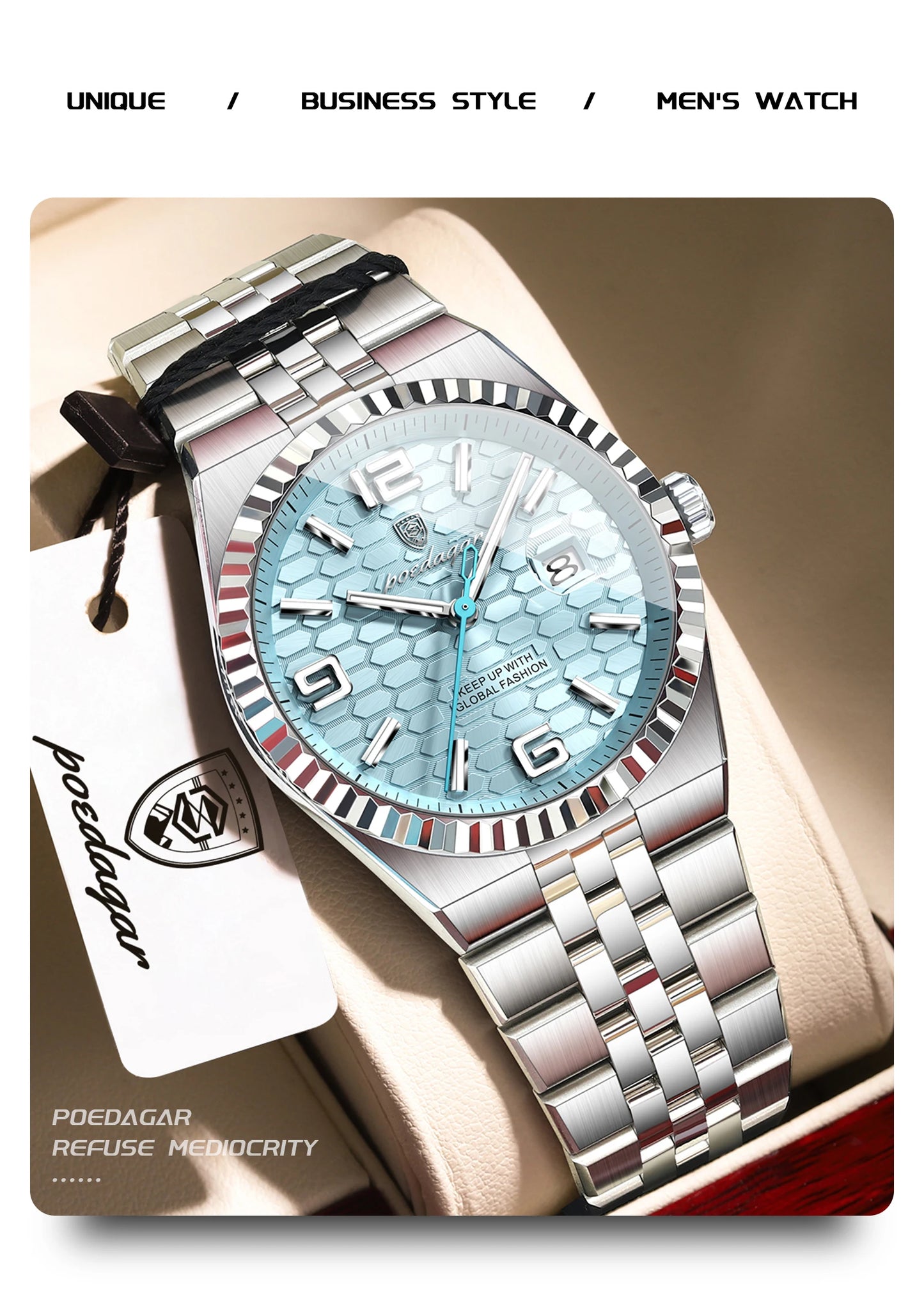 POEDAGAR 839 Men's Luxury Quartz Watch | Luminous & Waterproof