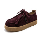 AIYUQI Women's Suede Leather Platform Loafers – British Style