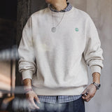 Maden Men's Gray Fleece Crewneck Sweatshirt