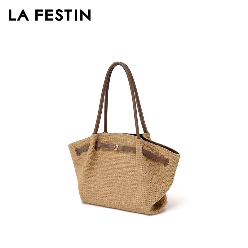 LA FESTIN Original Brand Women's bags Shoulder Bag Woven Bag 2026 New Tote Bag Large Handbag Travel Bag Big Beach Bag