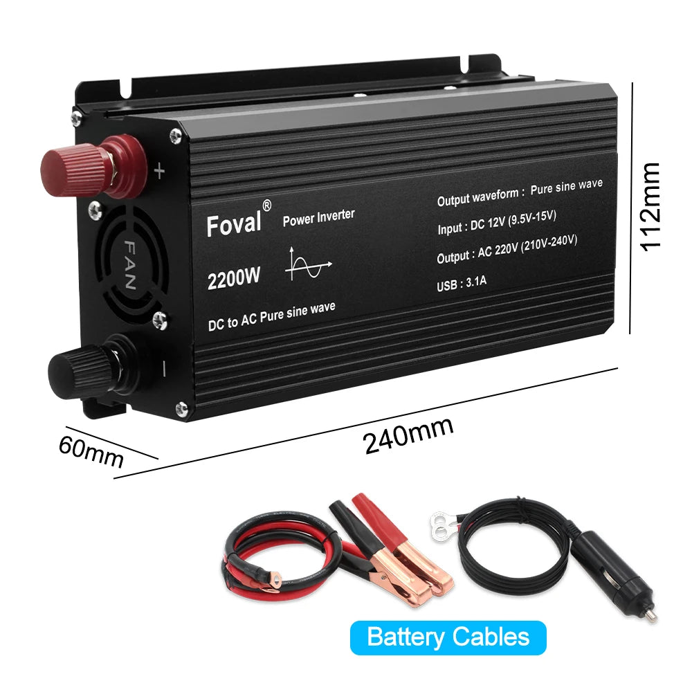 Pure Sine Wave Inverter | DC 12V to AC 220V | 1000W–3000W