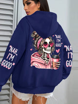 Expensive Talks Back Funny Printing Womens Hoodie Loose Multicolor Pullovers Fleece Autumn Sportswear Casual Pocket Hoody
