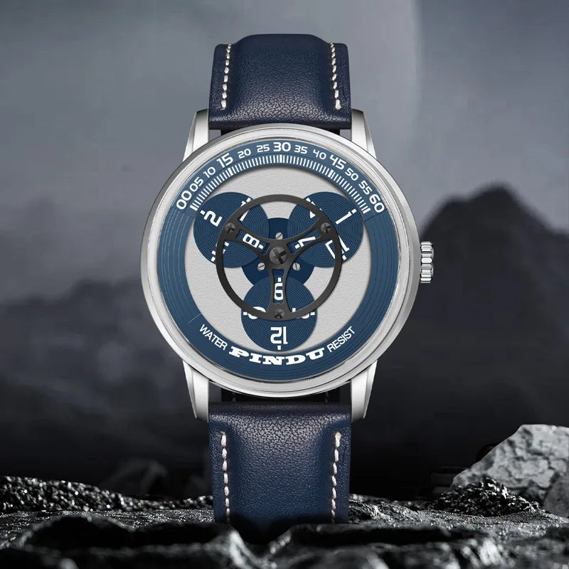 PINDU Watches Miyota 8215 Movement Mechanical Watch Men's Watch Luxury Rotating Dial Luminous Stainless Steel Case Clock Reloj