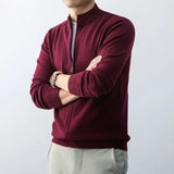 Slim Fit Zipper Cardigan – Premium USA-Made Knit Sweater