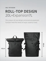 HK Expandable Travel Backpack Men Large Capacity Waterproof 15.6” Laptop Bag Hiking Rucksack Cycling Daypack Bag with USB Port