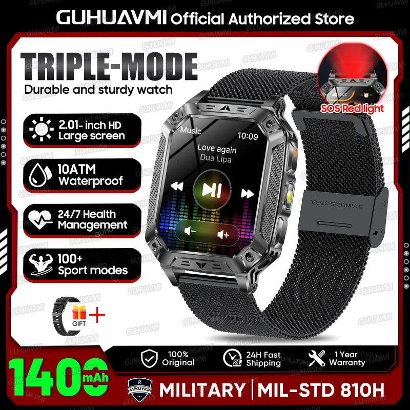 2026 Military-Grade Outdoor Sports Smartwatch 1400mAh