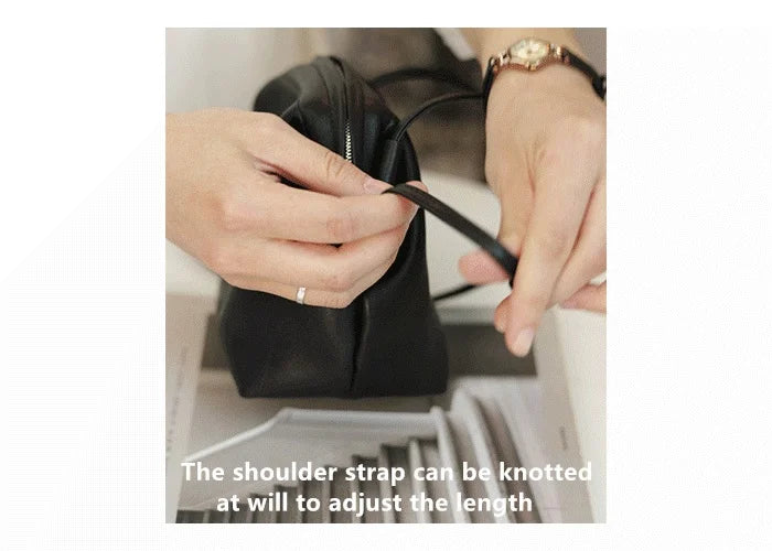Women's Real Leather Crossbody Bags Luxury Designer Soft Black Shoulder Bag Cowhide Small Size Versatile Fashion Purses