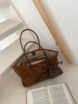 Motingsome Oversized Suede Tote Bag Women Shoulder Handbag and Purses Luxury Design Bags Roomy Casual Tote Large Capacity New In