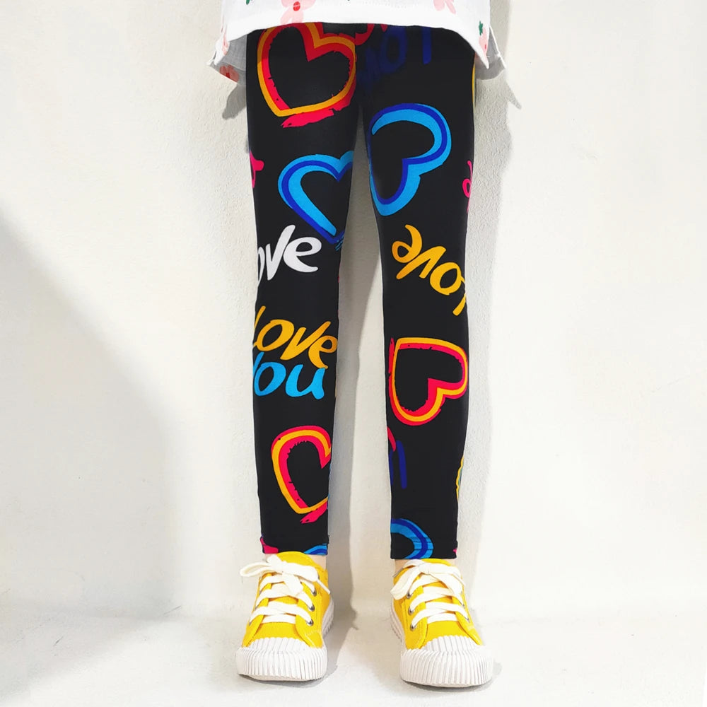 Girls' Floral Cartoon Fashion Leggings