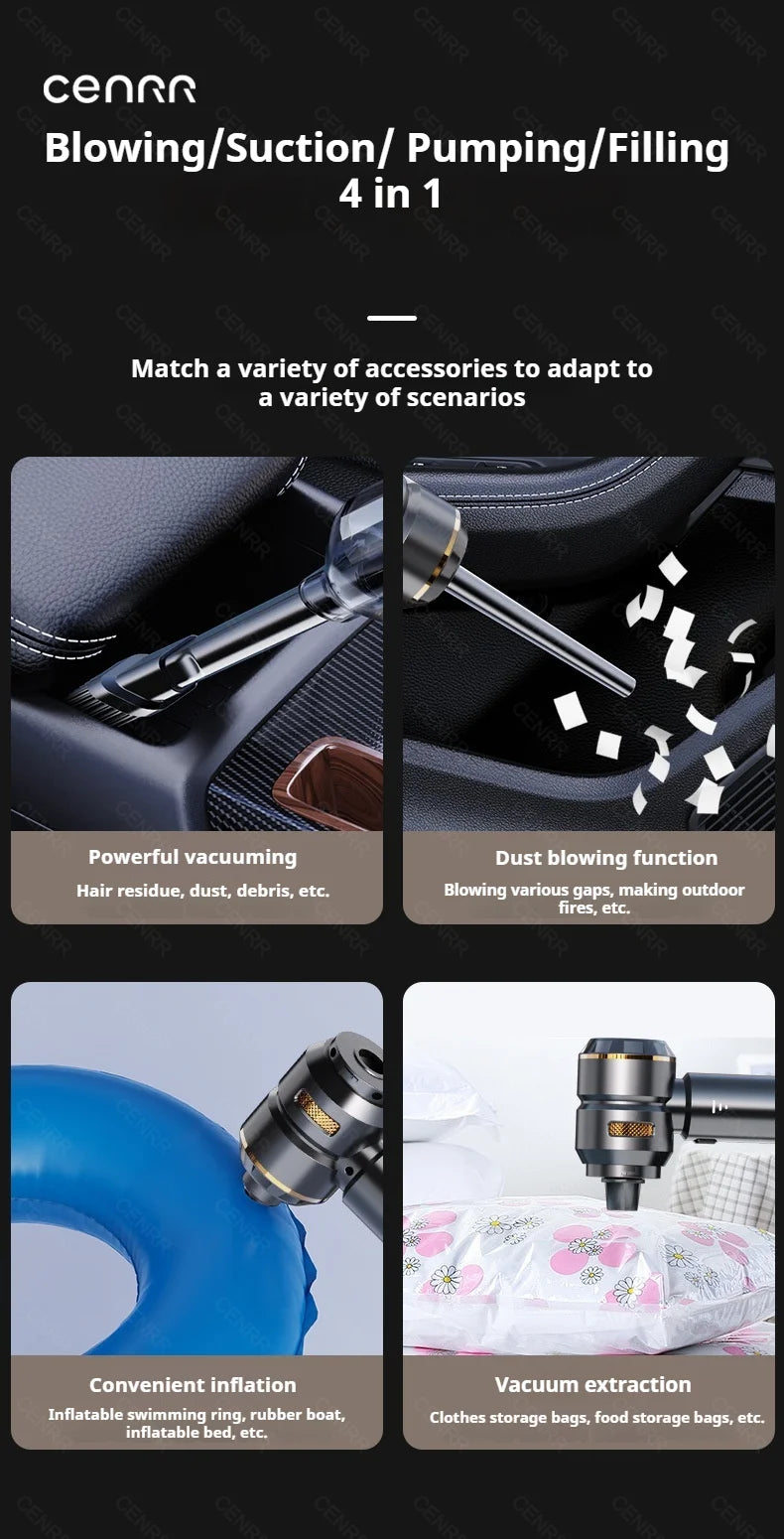 CENRR 998000PA Cordless Car Vacuum Cleaner – 3-Speed