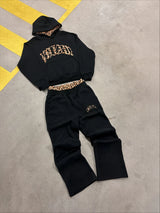 Men's Leopard Print Hoodie & Pants Set