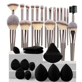 Professional 3-20pc USA-Made Makeup Brush Set - Goat & Synthetic Hair