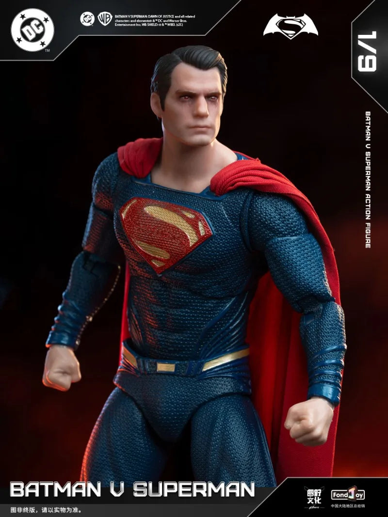 In Stock Fondjoy Batman VS Superman 1:9 Scale Action Figure Set DC Comics Movie Authentic Interchangeable Heads Boys Gifts Model