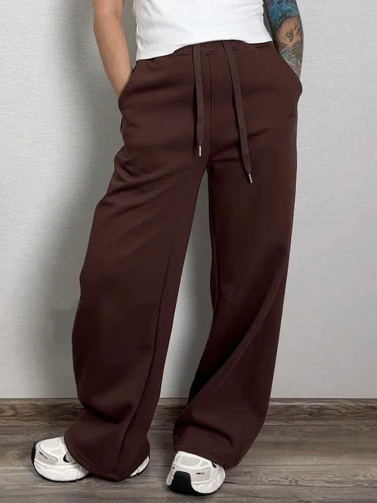 Women Tracksuits Winter Fleece Sweatsuit Brown Warm Crop Zipper Hoodies And Sweatpants Set For Women 2 Piece Velvet Pants Sets