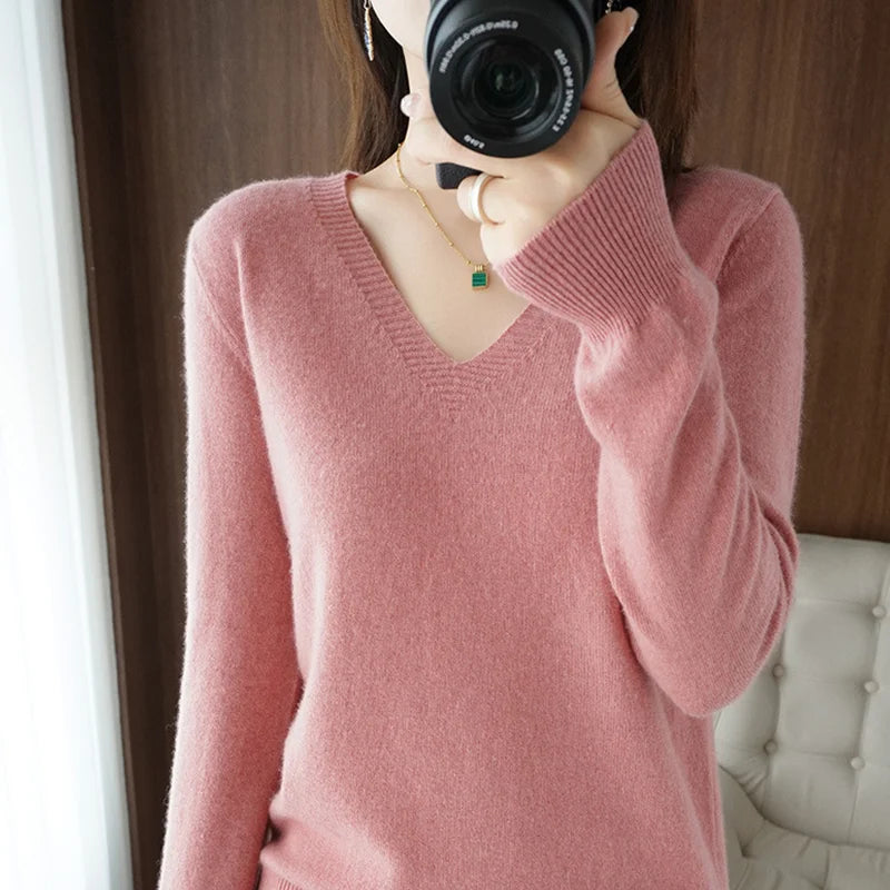 Women’s Lace V-Neck Knit Sweater