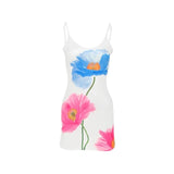 Chic Summer White Mini Dress | Elegant Sleeveless Print Streetwear