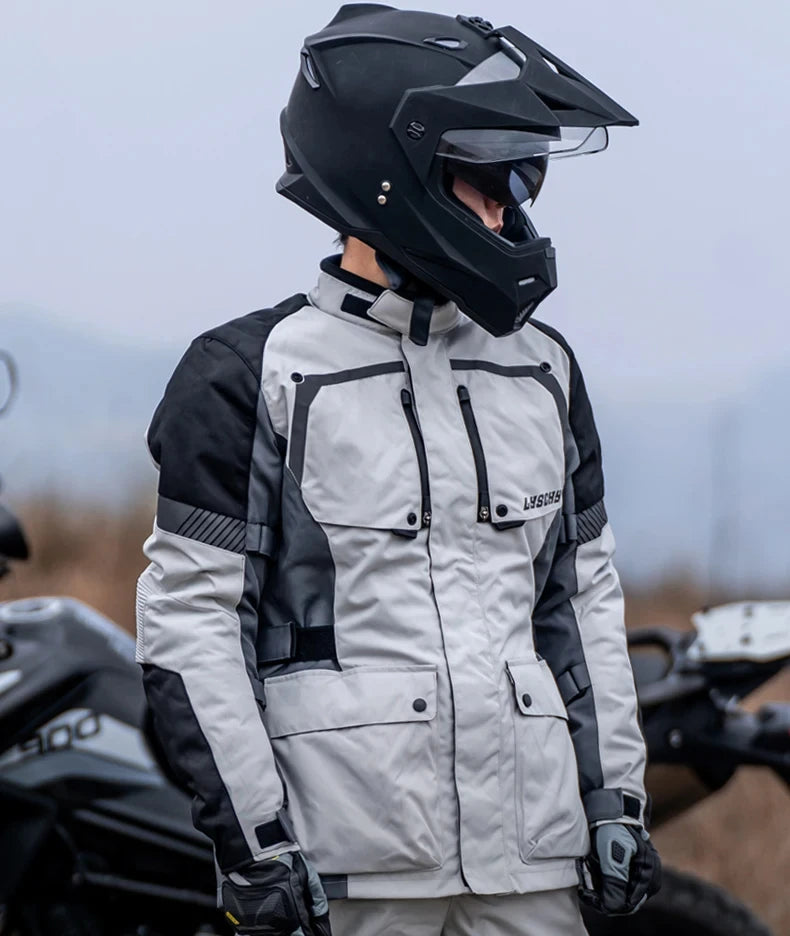 LYSCHY Motorcycle Jacket Pants Suit Cold-proof Waterproof Winter Men Motorbike Riding Moto Jacket Protective Gear Armor Clothing