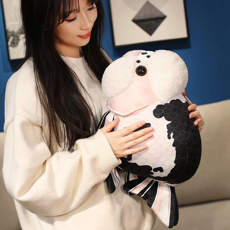 50cm Lifelike Fish Plush Stuffed Toy Goldfish Big Head Soft Pillow for Zoo Park Souvenir Lovely Lan Shou Animal Plushie