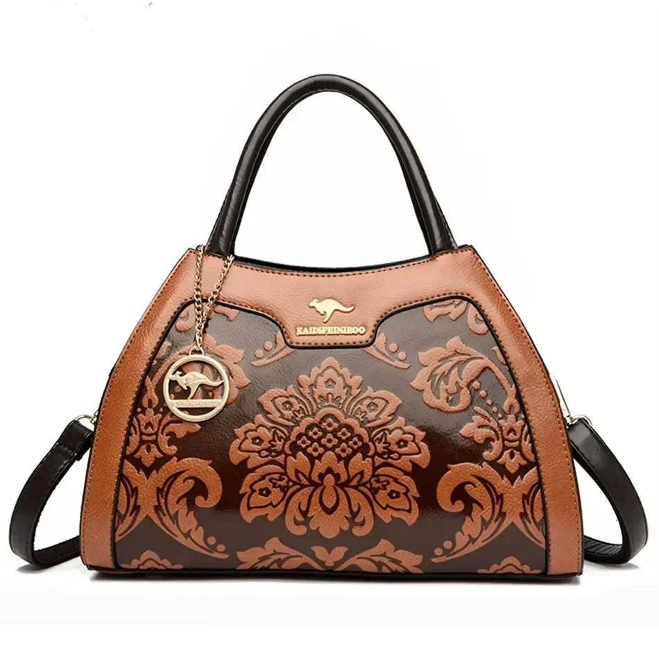 Luxury Handbag Fashion Print Large Capacity Soft Leather Women Shoulder Crossbody Bag Leisure Designer Ladies Purses and Handbag