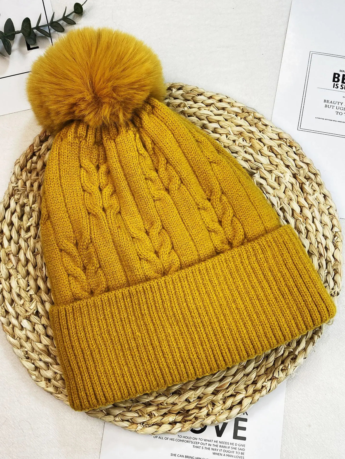 Women warm beanie hat men Plush and thickened cap winter ear protection high-end ski hat warm big head knit hat women's winter