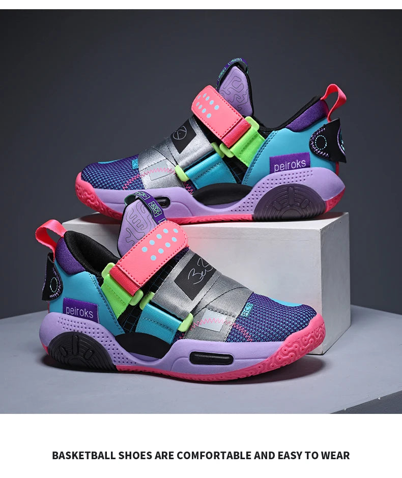 Kids' Pro-Grip Athletic Basketball Shoes