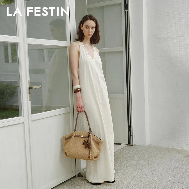 LA FESTIN Original Brand Women's bags Shoulder Bag Woven Bag 2026 New Tote Bag Large Handbag Travel Bag Big Beach Bag