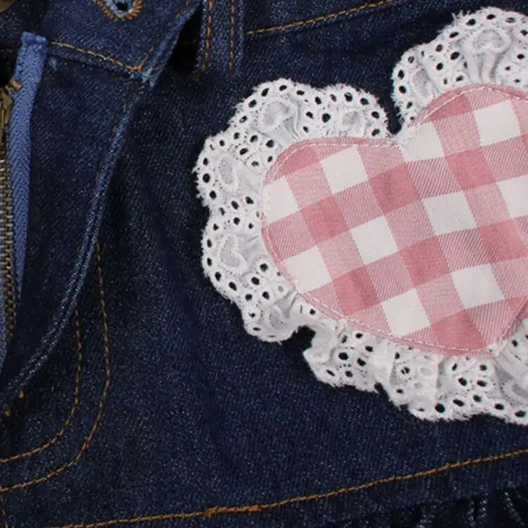Sweet Lolita Denim Ball Gown Mini Skirt – Kawaii Lace